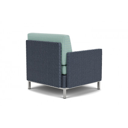 Lloyd Flanders™ Elements Lounge Chair with Stainless Steel Arms and Back - Denim Blue