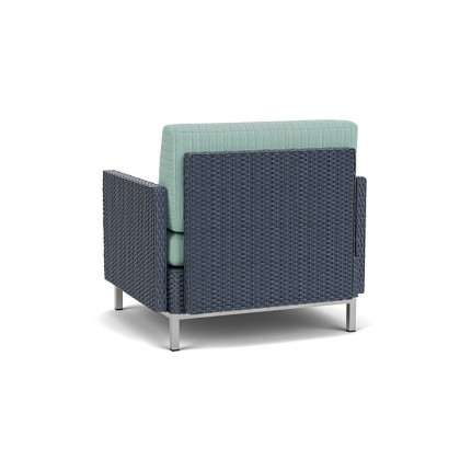 Lloyd Flanders™ Elements Lounge Chair with Stainless Steel Arms and Back - Denim Blue