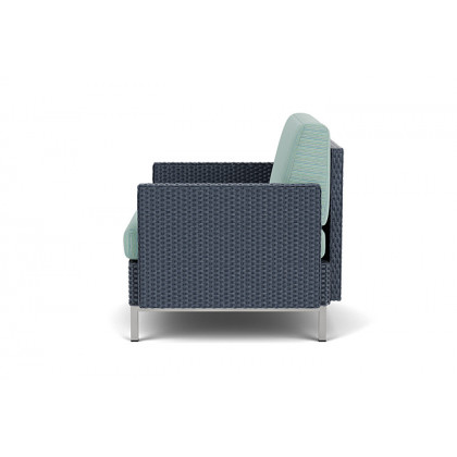 Lloyd Flanders™ Elements Lounge Chair with Stainless Steel Arms and Back - Denim Blue