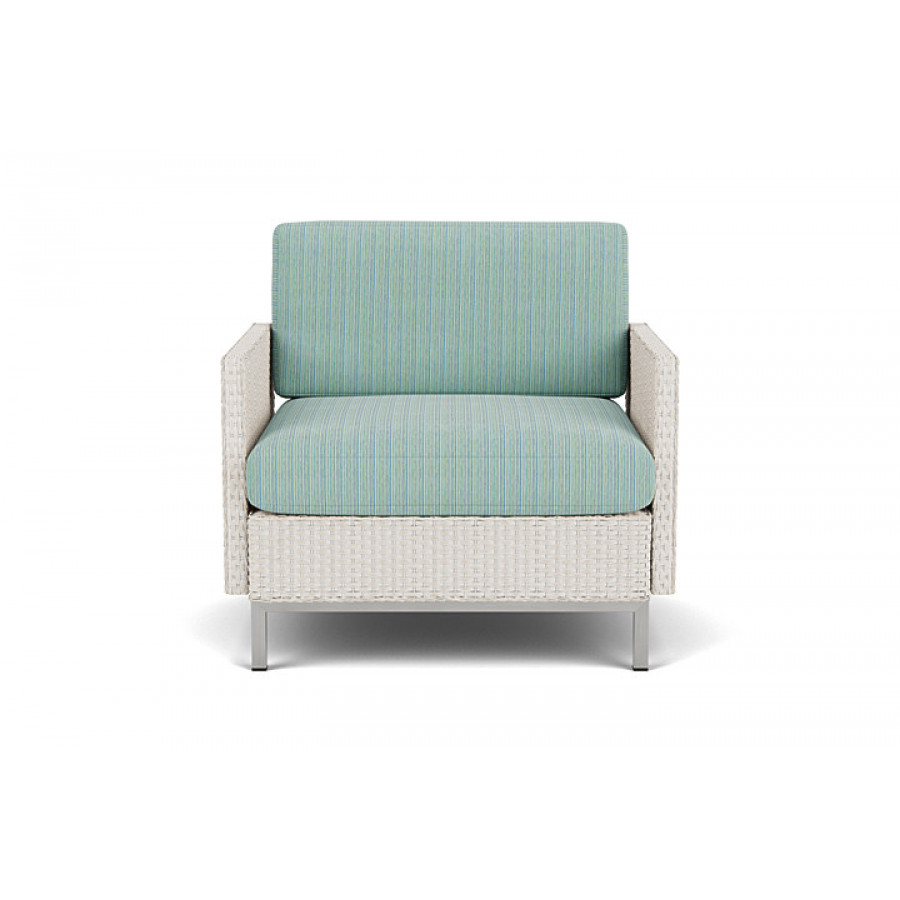 Lloyd Flanders™ Elements Lounge Chair with Stainless Steel Arms and Back - Antique White