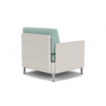 Lloyd Flanders™ Elements Lounge Chair with Stainless Steel Arms and Back - Antique White