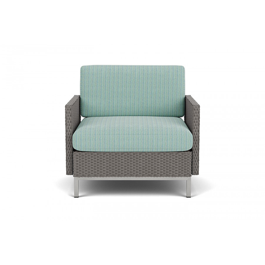 Lloyd Flanders™ Elements Lounge Chair with Stainless Steel Arms and Back - Pewter