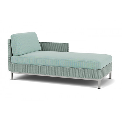 Lloyd Flanders™ Elements Left Arm Chaise with Loom Arm and Back - Sea Glass