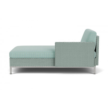 Lloyd Flanders™ Elements Left Arm Chaise with Loom Arm and Back - Sea Glass