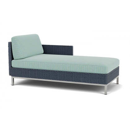 Lloyd Flanders™ Elements Left Arm Chaise with Loom Arm and Back - Denim Blue