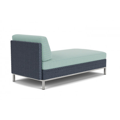 Lloyd Flanders™ Elements Left Arm Chaise with Loom Arm and Back - Denim Blue