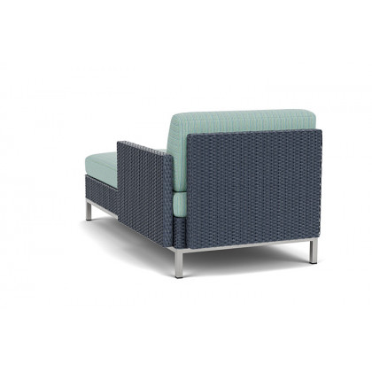 Lloyd Flanders™ Elements Left Arm Chaise with Loom Arm and Back - Denim Blue