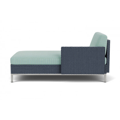 Lloyd Flanders™ Elements Left Arm Chaise with Loom Arm and Back - Denim Blue