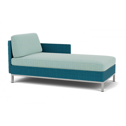 Lloyd Flanders™ Elements Left Arm Chaise with Loom Arm and Back - Peacock