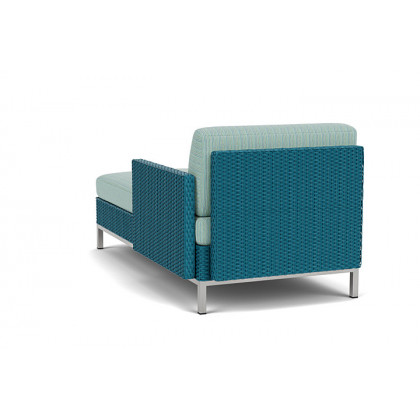 Lloyd Flanders™ Elements Left Arm Chaise with Loom Arm and Back - Peacock