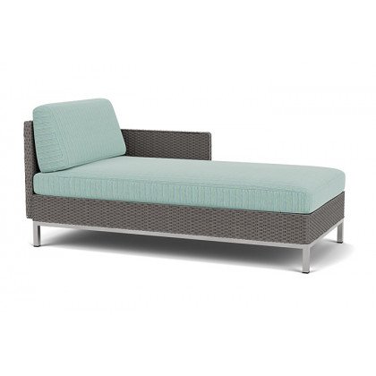 Lloyd Flanders™ Elements Left Arm Chaise with Loom Arm and Back - Pewter