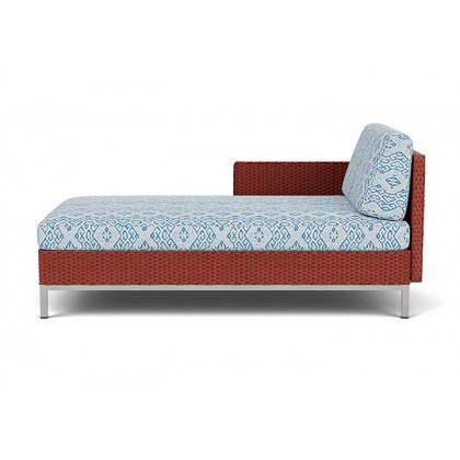 Lloyd Flanders™ Elements Right Arm Chaise with Loom Arm and Back - Terracotta