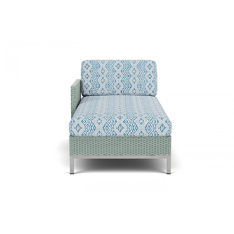 Lloyd Flanders™ Elements Right Arm Chaise with Loom Arm and Back - Sea Glass