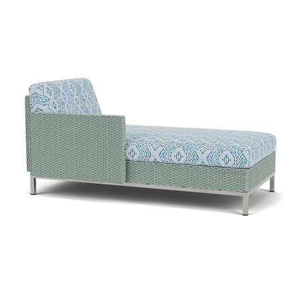 Lloyd Flanders™ Elements Right Arm Chaise with Loom Arm and Back - Sea Glass