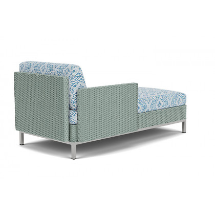 Lloyd Flanders™ Elements Right Arm Chaise with Loom Arm and Back - Sea Glass