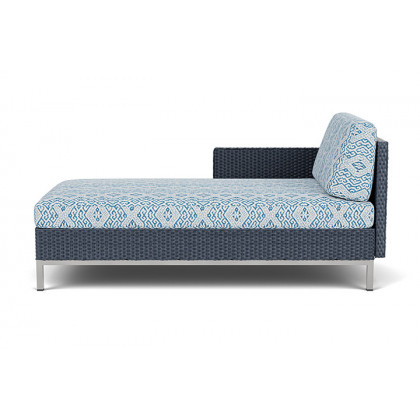 Lloyd Flanders™ Elements Right Arm Chaise with Loom Arm and Back - Denim Blue