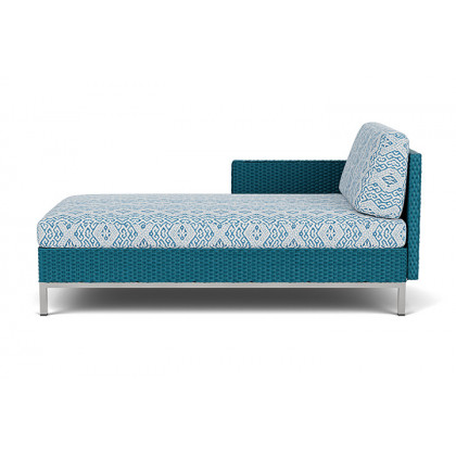 Lloyd Flanders™ Elements Right Arm Chaise with Loom Arm and Back - Peacock
