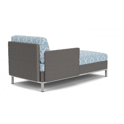 Lloyd Flanders™ Elements Right Arm Chaise with Loom Arm and Back - Pewter