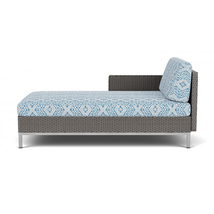 Lloyd Flanders™ Elements Right Arm Chaise with Loom Arm and Back - Pewter