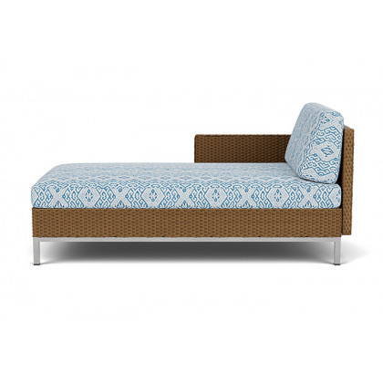 Lloyd Flanders™ Elements Right Arm Chaise with Loom Arm and Back - Hickory