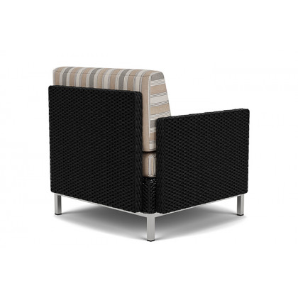 Lloyd Flanders™ Elements Right Arm Lounge Chair with Loom Arm and Back - Ebony