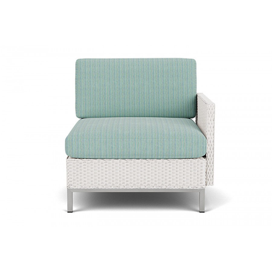 Lloyd Flanders™ Elements  Left Arm Lounge Chair with Loom Arm and Back - White