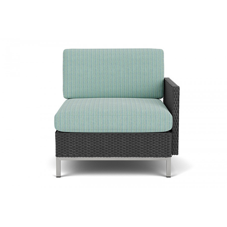 Lloyd Flanders™ Elements  Left Arm Lounge Chair with Loom Arm and Back - Charcoal