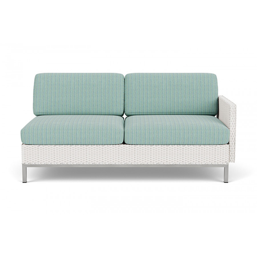 Lloyd Flanders™ Elements Left Arm Settee with Loom Arm and Back - White
