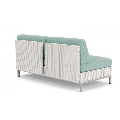 Lloyd Flanders™ Elements Left Arm Settee with Loom Arm and Back - White