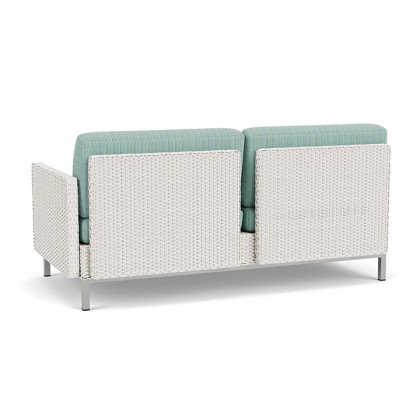 Lloyd Flanders™ Elements Left Arm Settee with Loom Arm and Back - White