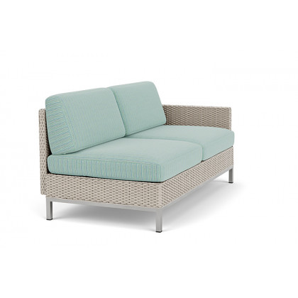 Lloyd Flanders™ Elements Left Arm Settee with Loom Arm and Back - Linen