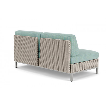 Lloyd Flanders™ Elements Left Arm Settee with Loom Arm and Back - Linen