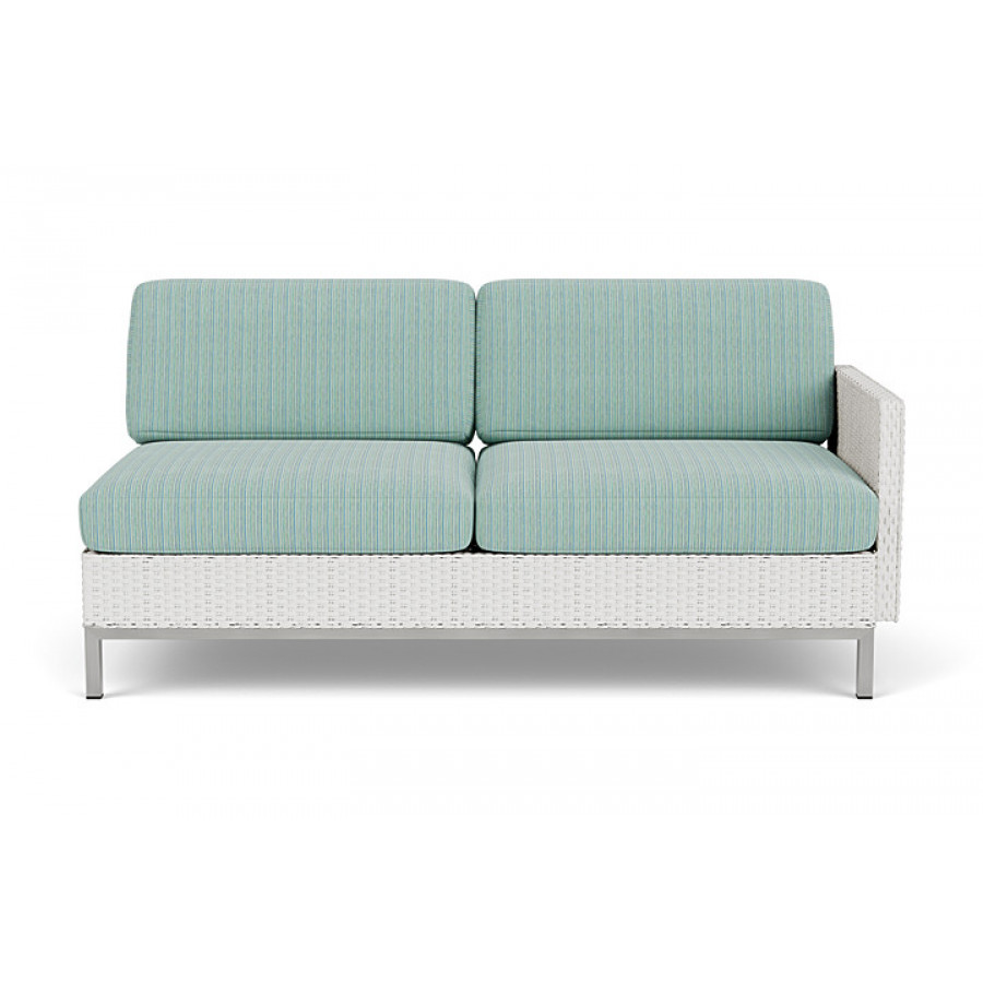 Lloyd Flanders™ Elements Left Arm Settee with Loom Arm and Back - Matte White