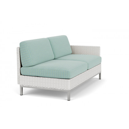 Lloyd Flanders™ Elements Left Arm Settee with Loom Arm and Back - Matte White