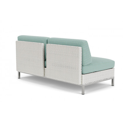 Lloyd Flanders™ Elements Left Arm Settee with Loom Arm and Back - Matte White