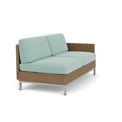 Lloyd Flanders™ Elements Left Arm Settee with Loom Arm and Back - Fawn