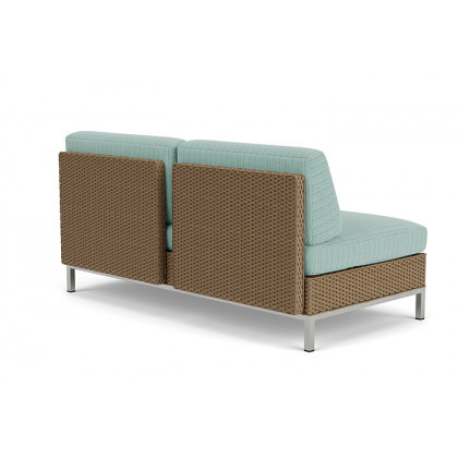 Lloyd Flanders™ Elements Left Arm Settee with Loom Arm and Back - Fawn