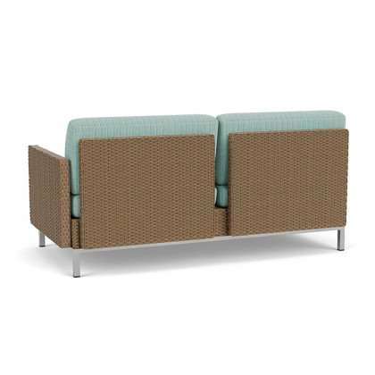 Lloyd Flanders™ Elements Left Arm Settee with Loom Arm and Back - Fawn