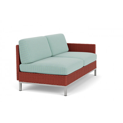 Lloyd Flanders™ Elements Left Arm Settee with Loom Arm and Back - Terracotta