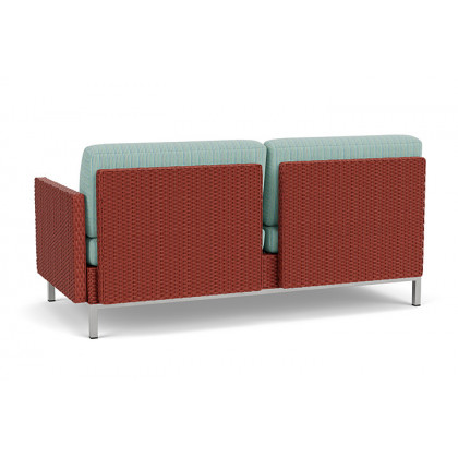 Lloyd Flanders™ Elements Left Arm Settee with Loom Arm and Back - Terracotta