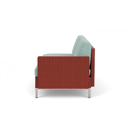 Lloyd Flanders™ Elements Left Arm Settee with Loom Arm and Back - Terracotta