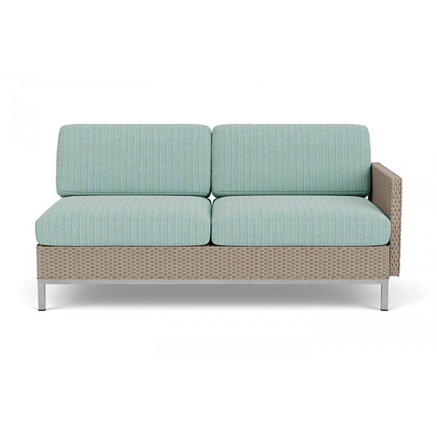 Lloyd Flanders™ Elements Left Arm Settee with Loom Arm and Back - French Beige