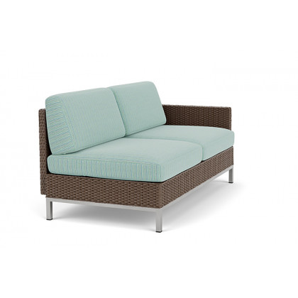 Lloyd Flanders™ Elements Left Arm Settee with Loom Arm and Back - Bark