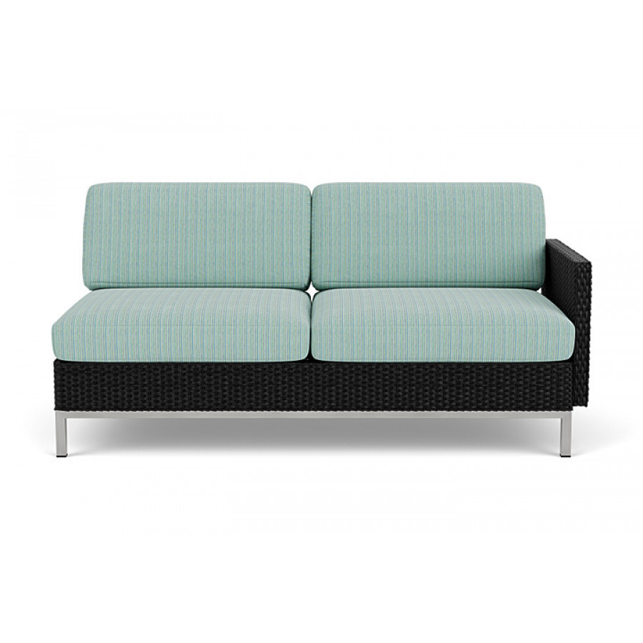 Lloyd Flanders™ Elements Left Arm Settee with Loom Arm and Back - Ebony