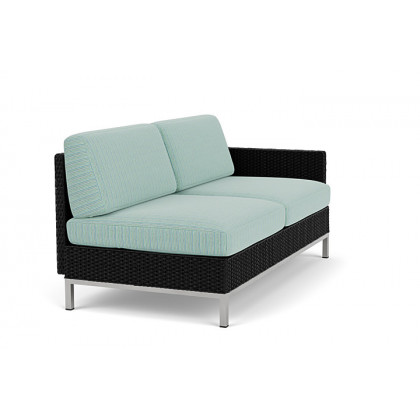 Lloyd Flanders™ Elements Left Arm Settee with Loom Arm and Back - Ebony