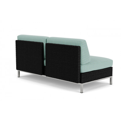 Lloyd Flanders™ Elements Left Arm Settee with Loom Arm and Back - Ebony