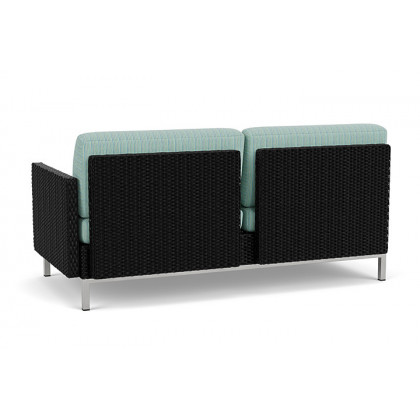 Lloyd Flanders™ Elements Left Arm Settee with Loom Arm and Back - Ebony