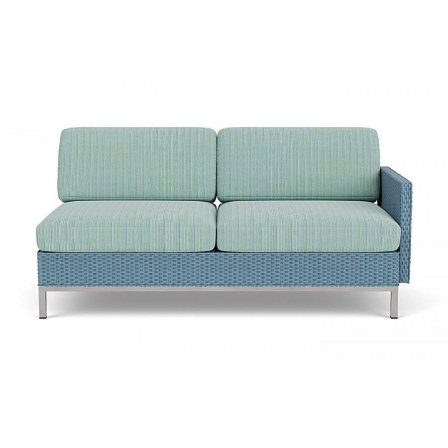Lloyd Flanders™ Elements Left Arm Settee with Loom Arm and Back - Stillwater