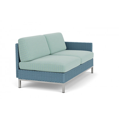 Lloyd Flanders™ Elements Left Arm Settee with Loom Arm and Back - Stillwater