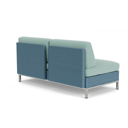 Lloyd Flanders™ Elements Left Arm Settee with Loom Arm and Back - Stillwater